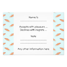 Motif de poissons de paradis sur le bleu invitations personnalisées