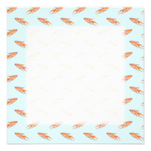 Motif de poissons de paradis sur le bleu invitations