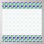 Motif de poissons. Poissons bleus de fantôme de po Affiche