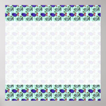 Motif de poissons. Poissons bleus de fantôme de po Affiche