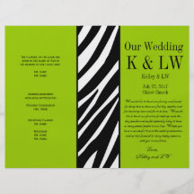 Motif de rayures de zèbre de programme de mariage  tract customisé