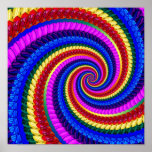 Motif de remous d'art de fractale d'arc-en-ciel posters