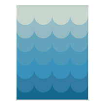 Motif de ressac bleu cartes postales