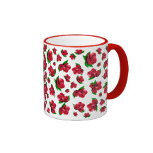 Motif de rose rouge mug à café