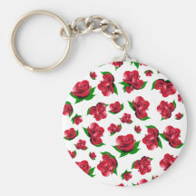 Motif de rose rouge porte-clefs