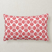 Motif de rouge et de blanc oreiller