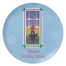 Motif de Stars_snowflake d'os de WagsToWishes®_Dog Assiettes