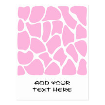 Motif d'impression de girafe dans le rose de sucre cartes postales
