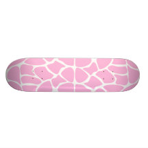 Motif d'impression de girafe dans le rose de sucre skateboard