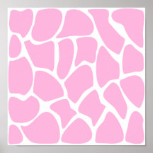 Motif d'impression de girafe dans le rose de sucre affiche