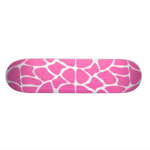 Motif d'impression de girafe dans le rose lumineux skateboards