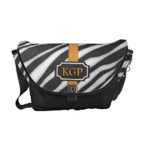 Motif d'impression de zèbre de monogramme avec le  sacs messenger