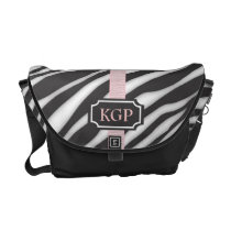 Motif d'impression de zèbre de monogramme avec pâl sacs messenger