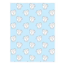 Motif d'objet superflu sur bleu-clair. cartes postales
