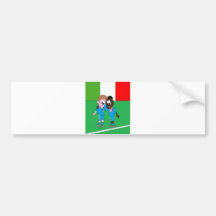 Motif drapeaux Italie et joueurs italiens Autocollant Pour Voiture