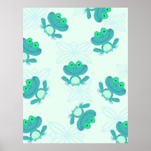 MOTIF EN PASTEL C DE FROGGIES DE GRENOUILLES DE BA POSTERS