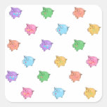 Motif en pastel de porc autocollants