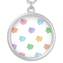 Motif en pastel de porc collier