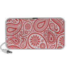 Motif floral blanc rouge de Paisley Système De Haut-parleurs