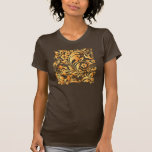 motif floral d'or t-shirt