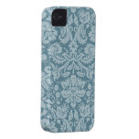 Motif floral vintage de vert bleu de nouveau d'art coques Case-Mate iPhone 4