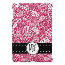 Motif Girly rose de Paisley avec le monogramme