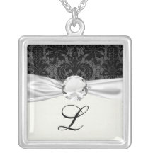 motif gris de damassé de noir de dentelle de faux bijouterie personnalisée
