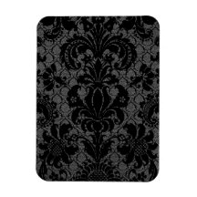 motif gris de damassé de noir de dentelle de faux magnets en rectangle