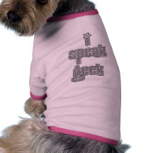 Motif gris je parle le geek vêtements pour chien