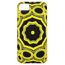 Motif jaune dans la caisse noire d'IPhone 5 d'arri Coques iPhone 5
