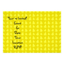 Motif jaune et jaune d'arbres de Noël Bristols Personnalisés