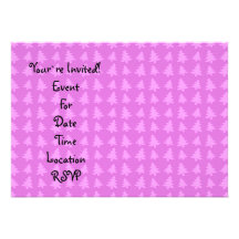 Motif mauve-clair d'arbre de Noël Invitations Personnalisées
