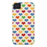 Motif mignon de coeurs de rétro kawaii girly de l' coques iPhone 4 Case-Mate