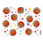 Motif mignon de merles et de fleurs cartes postales