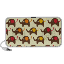 Motif mignon de nature de kawaii d'éléphants de bo haut-parleur mp3