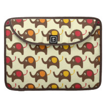 Motif mignon de nature de kawaii d'éléphants de bo poche pour macbook