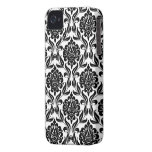 Motif noir et blanc de damassé coque Case-Mate iPhone 4