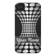 Motif noir et blanc moderne de cercle coques iPhone 4 Case-Mate