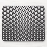 Motif noir et blanc Mousepad de Seigaiha Tapis De Souris