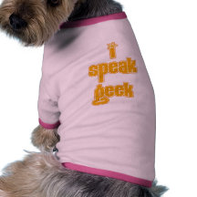 Motif orange je parle le geek manteaux pour animaux domestiques