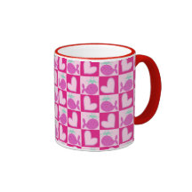 Motif rose de coeur de baleine mugs