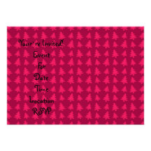 Motif rose magenta d'arbres de Noël Invitations Personnalisées