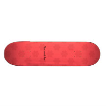 Motif rouge-clair de flocons de neige plateaux de skateboards customisés