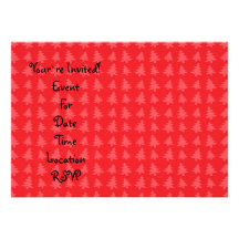 Motif rouge d'arbres de Noël Faire-part