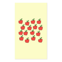 Motif rouge de pomme, sur la crème cartes de visite professionnelles