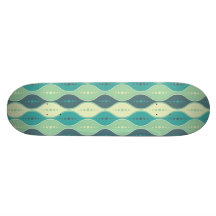 Motif sans couture de planche à roulettes rétro