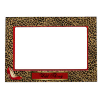 Motif sauvage de Jaguar avec le stylet rouge cadres magnétiques