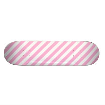 Motif solide de rayures de roses pâles Girly Plateaux De Skateboards Customisés