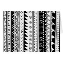Motif tribal noir et blanc cartes