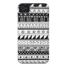 Motif tribal noir et blanc coques iPhone 4 Case-Mate